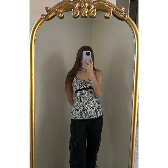 Vintage Y2K Tart Intimates Stripe Button Henley Tank Top Shirt - Picture 1 of 7